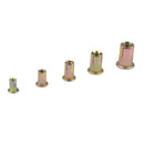 100 Pcs Flat Rivet Nut Set M3/M4/M5/M6/M8 Carbon Steel Galvanized Head Thearded