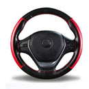 Car Steering Wheel Cover 38cm Needles Thread Leather Black+Red DIY TMA