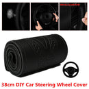 Steering Wheel Cover Embossing Universal Black 38cm DIY Car Auto hot GBN