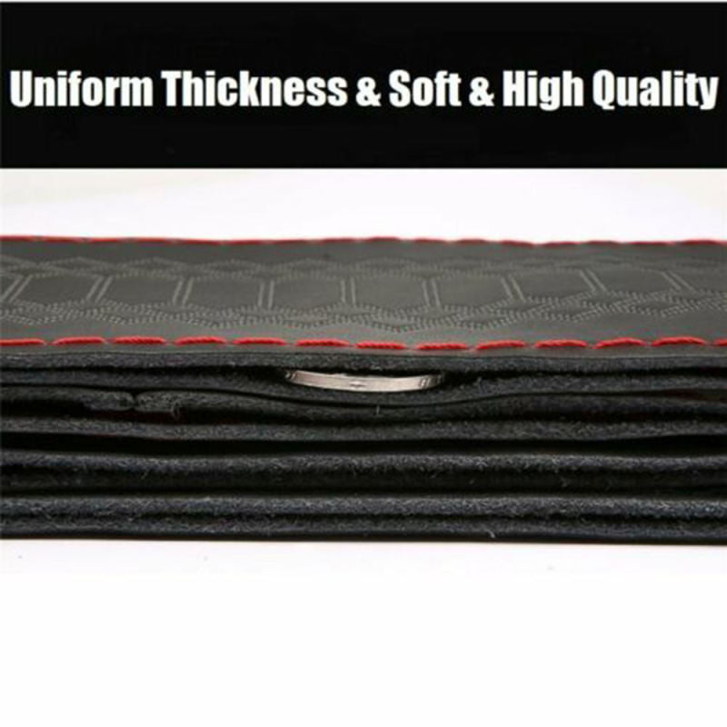Car Steering Wheel Cover Leather DIY Black & Red Thread 38cm Universal YKQ SLO