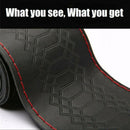 Car Steering Wheel Cover Leather DIY Black & Red Thread 38cm Universal YKQ SLO