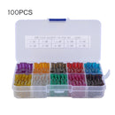 100Pcs Mini Fuses Auto Replacement Parts Assorted Vehicle Insurance Tablets VWW