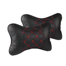 2pcs PU Leather Cloth Car Headrest Pillow Seat Head Neck Rest Cushion Accessory