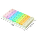 2pcs Medicine Organizer Rainbow Weekly Pill Box Storage Container 7 Day KNG
