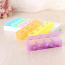 2pcs Medicine Organizer Rainbow Weekly Pill Box Storage Container 7 Day KNG