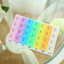 2pcs Medicine Organizer Rainbow Weekly Pill Box Storage Container 7 Day KNG