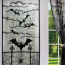 Black Lace Door Window Curtain Panel Drape Halloween Black Bats Cloth Cover KQO