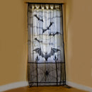 Black Lace Door Window Curtain Panel Drape Halloween Black Bats Cloth Cover KQO