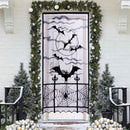 Black Lace Door Window Curtain Panel Drape Halloween Black Bats Cloth Cover KQO