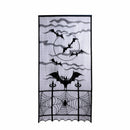 Black Lace Door Window Curtain Panel Drape Halloween Black Bats Cloth Cover KQO