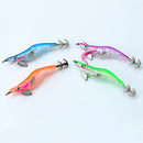 4 Pcs Shrimp Squid Flashing LED Light Fishing Lure Prawn Bass Tackle Hooks