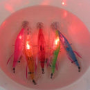 4 Pcs Shrimp Squid Flashing LED Light Fishing Lure Prawn Bass Tackle Hooks