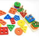 Wooden Puzzle Geometric Sorting Board Building Blocks  Educational Toys Ba QDR
