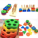 Wooden Puzzle Geometric Sorting Board Building Blocks  Educational Toys Ba QDR