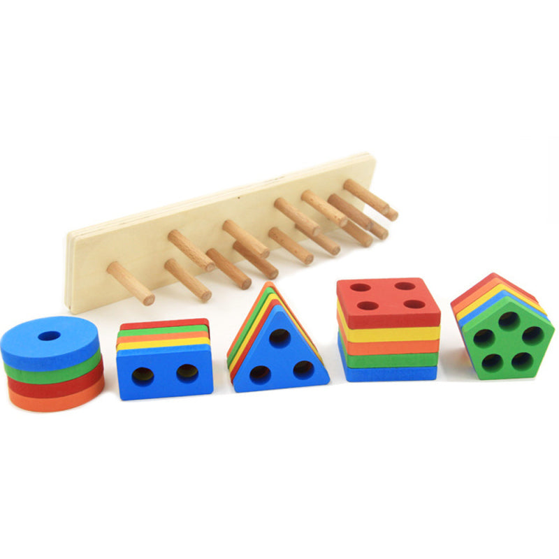 Wooden Puzzle Geometric Sorting Board Building Blocks  Educational Toys Ba QDR