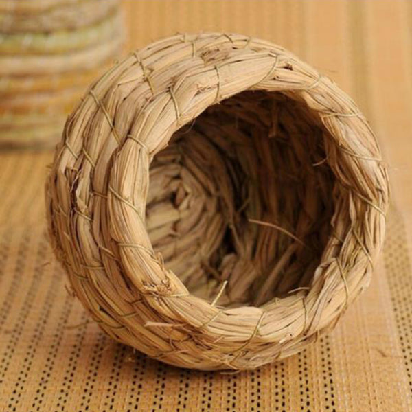 Grass Nest House Snooze Bed Cabin Cave For Guinea Pig Chinchilla Hamst GFD