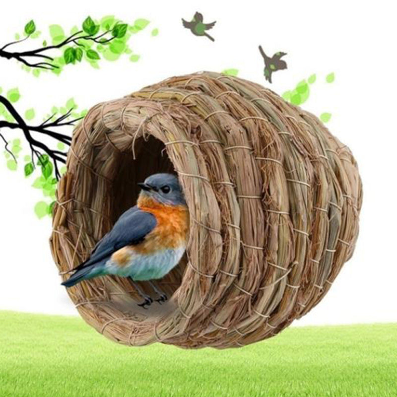 Grass Nest House Snooze Bed Cabin Cave For Guinea Pig Chinchilla Hamst GFD