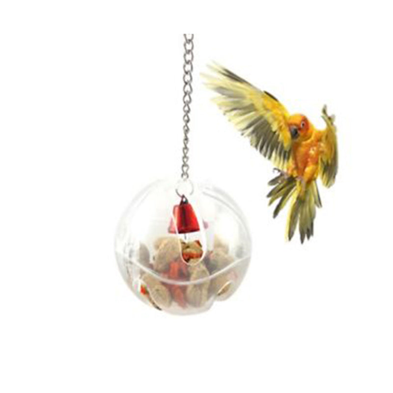 Hanging Cage Bell Foraging Chain Birds Parrots Ball Toys Food Feeder For Treats