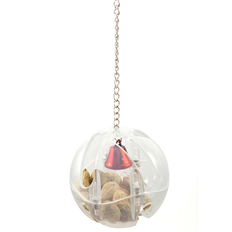 Hanging Cage Bell Foraging Chain Birds Parrots Ball Toys Food Feeder For Treats