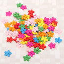 100pcs Mixed Color Flower WOODEN BUTTONS Two Holes Sewing Craft Accessories
