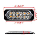 12LED Emergency Flash Car Truck Warning Strobe Amber White 12W Usefulness HVZ