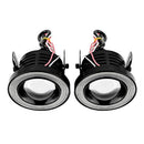 2pcs Car Angel Eye COB Halo Ring LED DRL Projector Len Fog Driving Light TAD