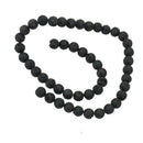 Natural Black Lava Rock Stone Spong Round Loose Beads For Jewelry Making