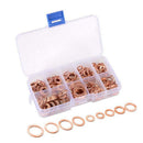 200pc Engine Oil Drain Plug Copper Crush Washer Seal O-Ring Gasket 9Sizes Box x