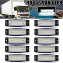 10Pcs 24V 6LED Side Marker Indicators Lights Lamp Bar Truck Trailer Lor DHG BCI