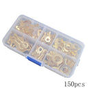 150PCS Insulated Ring Terminals Wire Crimp Connectors Spade Kit Electrical