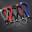 10x Keychain Leather Rope Strap Weave Keyring Key Chain Braided Ring Key Fob