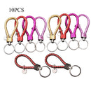10x Keychain Leather Rope Strap Weave Keyring Key Chain Braided Ring Key Fob