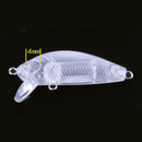 10pcs Unpainted Hard Bait Blank Crankbait Transparent Fishing Lure Bodies Tackle