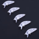 10pcs Unpainted Hard Bait Blank Crankbait Transparent Fishing Lure Bodies Tackle