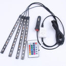 12V Car Interior RGB LED Strip Lights Foot Atmosphere Light Remote Control