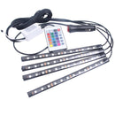 12V Car Interior RGB LED Strip Lights Foot Atmosphere Light Remote Control