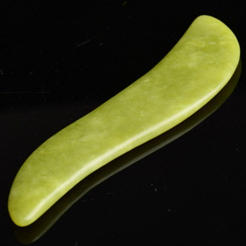 Natural S Shape Gua Sha Jade Stone Guasha Board Facial Face Massage Therapy Tool