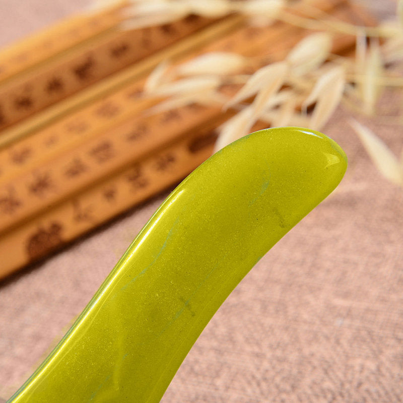 Natural S Shape Gua Sha Jade Stone Guasha Board Facial Face Massage Therapy Tool