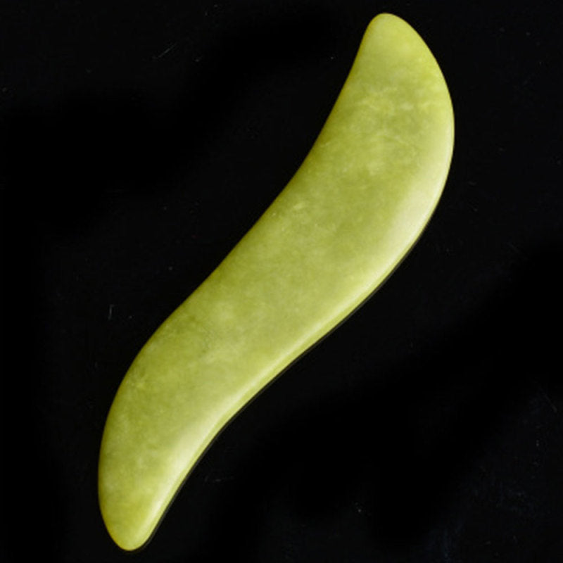 Natural S Shape Gua Sha Jade Stone Guasha Board Facial Face Massage Therapy Tool