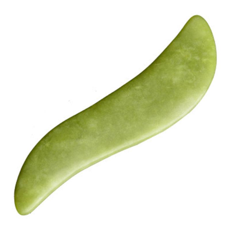 Natural S Shape Gua Sha Jade Stone Guasha Board Facial Face Massage Therapy Tool