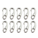 10Pcs Stainless Steel Spring Snap Hook Clips Buckle Shackle Claw  Marine Boat cv