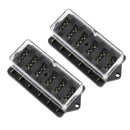 2Pcs Fuse Box Fuse Holder 6 Way Multi-Way Vehicle Circuit Automotive Blade Block