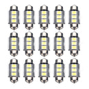 15PCS White 36MM 3 LED 5050 SMD Festoon Dome Car Light Interior Lamp Bulb 12V