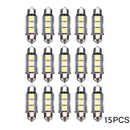15PCS White 36MM 3 LED 5050 SMD Festoon Dome Car Light Interior Lamp Bulb 12V