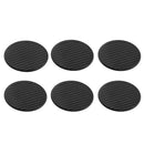 6Pcs Black Car Auto Water Cup Slot Non-Slip Carbon Fiber Look Mat Accessories