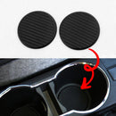 6Pcs Black Car Auto Water Cup Slot Non-Slip Carbon Fiber Look Mat Accessories