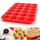 24 Cavity Silicone Muffin CupCake Cookie Chocolate Mould Pan Baking Tra MKR