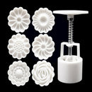 6 Rose Flower Stamps Moon Cake Decor Mould Round Mooncake Mold DIY Tool 50g