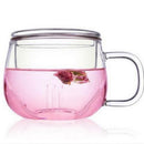 3X Heat Resistant Glass Round Shaped Tea Cup Flower Teacup w/Infuser & Lid OEG