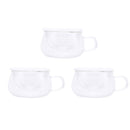 3X Heat Resistant Glass Round Shaped Tea Cup Flower Teacup w/Infuser & Lid OEG